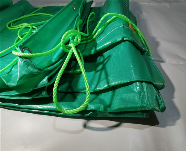 PE双果绿塑编篷布及其成品细节展示